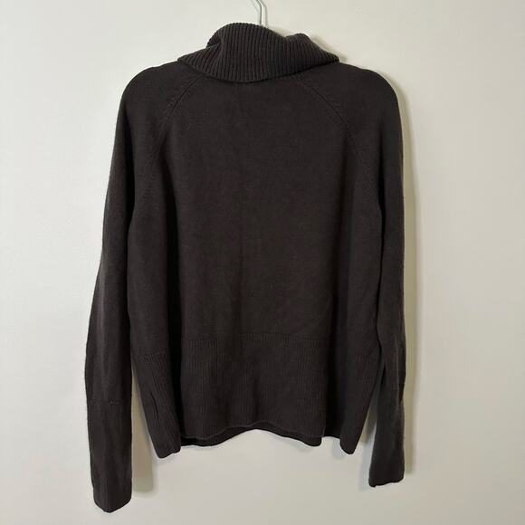 Athleta dark brown wool/cashmere knit turtleneck sweater size M - Picture 12 of 15